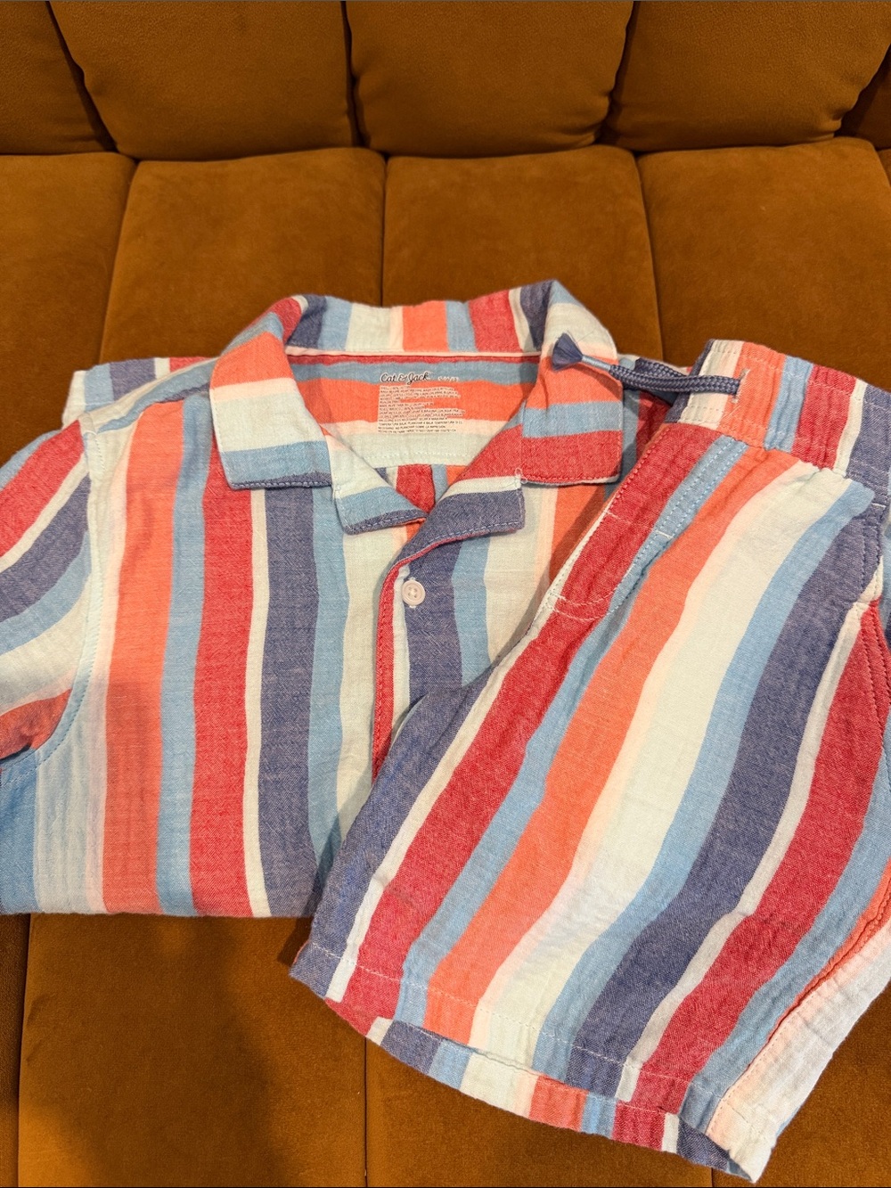 Cat & Jack Striped Red, Blue, White Kids Matching Set